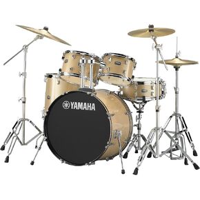 Yamaha Rydeen 5-Piece Drum Set With 22" Bass Drum, Floor Tom, 2 Toms With Ball Clamp And Wood Snare Drum, Champagne Glitter