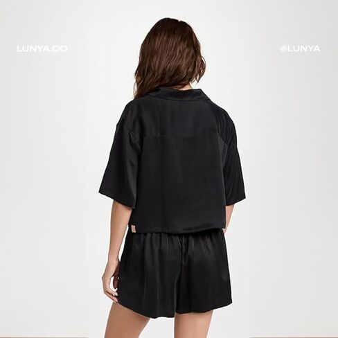 مجموعة شورت Lunya للسيدات من الحرير القابل للغسل بأزرار in Kuwait