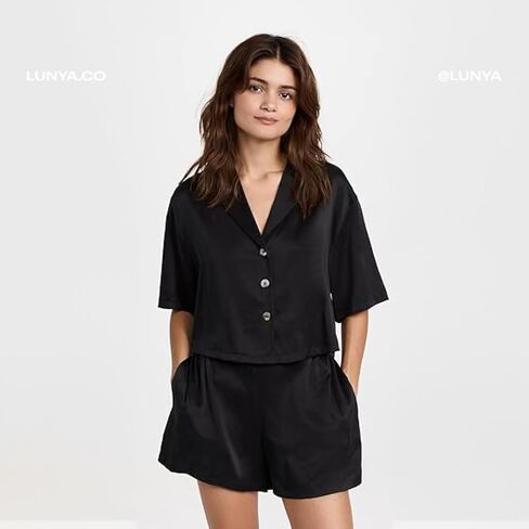 مجموعة شورت Lunya للسيدات من الحرير القابل للغسل بأزرار in Kuwait