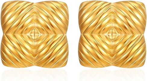 Chunky Gold Earrings for Women-Non Tarnish Gold Earrings Irregular Chunky 14K Gold Earrings Trendy Fashion Gold Jewelry Gifts in Saudi Arabia