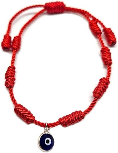 MYSTIC JEWELS By Dalia – 7 Knots Red Charm Bracelet – Adjustable – Evil Eye Protection, Good Luck – for Women and Men in Kuwait