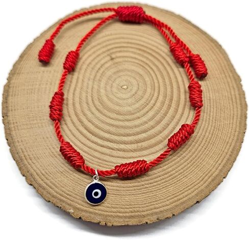 MYSTIC JEWELS By Dalia – 7 Knots Red Charm Bracelet – Adjustable – Evil Eye Protection, Good Luck – for Women and Men in Kuwait