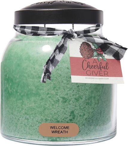 مُعطي مبهج - إكليل الترحيب - وعاء شموع معطرة بغطاء بوزن 34oz بابا - حراس الضوء - 155 ساعة من وقت الحرق، هدية للنساء، أخضر in Kuwait