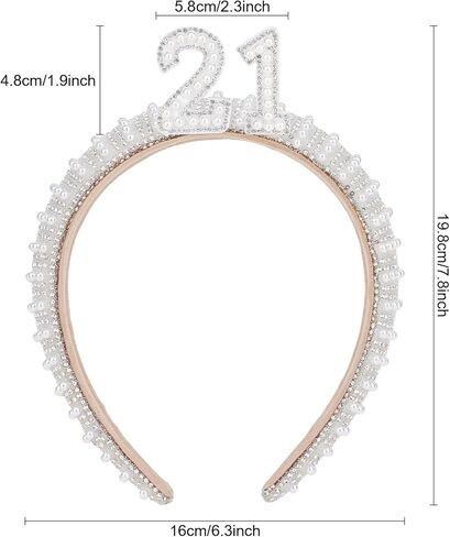 WHAVEL 40th Birthday Decorations for Her, Pearl Birthday Headband 40 Birthday Crown 40th Birthday Gifts Birthday Crown Happy Birthday Accessories for Women in Kuwait