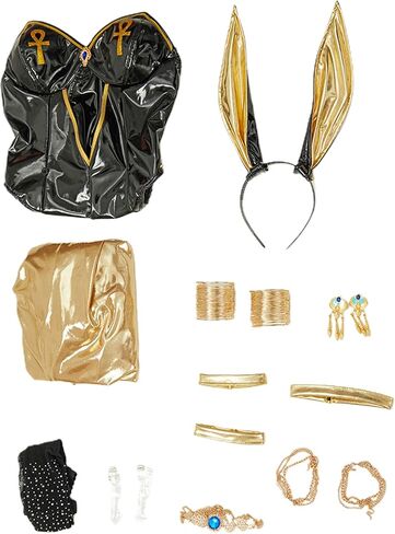 زي تنكري للسيدات على شكل أرنب زي تنكري على شكل أرنب للفتيات وتنورة شيفون ذهبية زي مصري in Kuwait