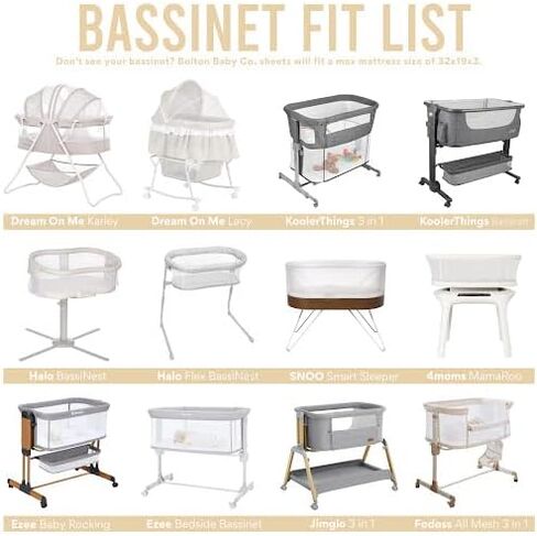 ملاءات سرير من الموسلين من شركة Bolton Baby | 100% قطن فائق النعومة وجيد التهوية | مناسب عالمي لمراتب سرير الأطفال المختلفة: 33X17X4 | عبوتان (حكيم) in Kuwait