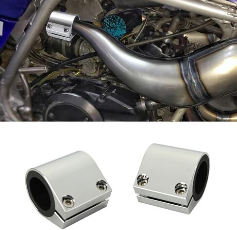 2Pcs 1'' Exhaust Clamp,Aluminum Butt Joint Band Clamp Sleeve Coupler High Temp Narrow Band Muffler Seal Clamp Ends And Exhaust System Connection for Yamaha Banshee 1987-2006 (Black) in Saudi Arabia