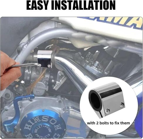 2Pcs 1'' Exhaust Clamp,Aluminum Butt Joint Band Clamp Sleeve Coupler High Temp Narrow Band Muffler Seal Clamp Ends And Exhaust System Connection for Yamaha Banshee 1987-2006 (Black) in Saudi Arabia