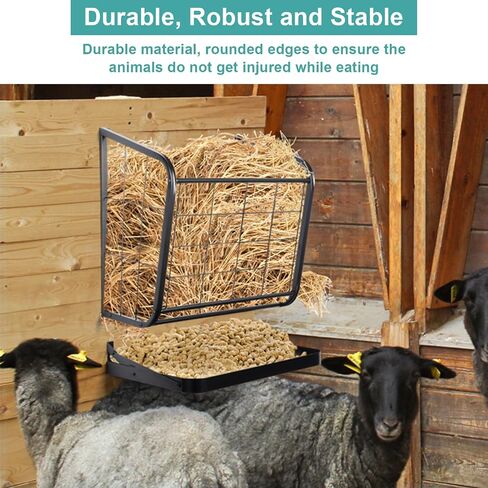 Nisorpa Hay Rack, Hay Feeder Rack for Horses Goats Sheep Wall Mounted Horse Feed Bucket Large Capacity Hay Feeder Rack for Livestock Cattle Horse Goat Sheep Camel Donkey (24.8" W x 23.2" H x 11.4" D) in Saudi Arabia