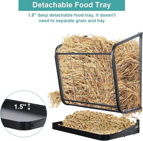 Nisorpa Hay Rack, Hay Feeder Rack for Horses Goats Sheep Wall Mounted Horse Feed Bucket Large Capacity Hay Feeder Rack for Livestock Cattle Horse Goat Sheep Camel Donkey (24.8" W x 23.2" H x 11.4" D) in Saudi Arabia
