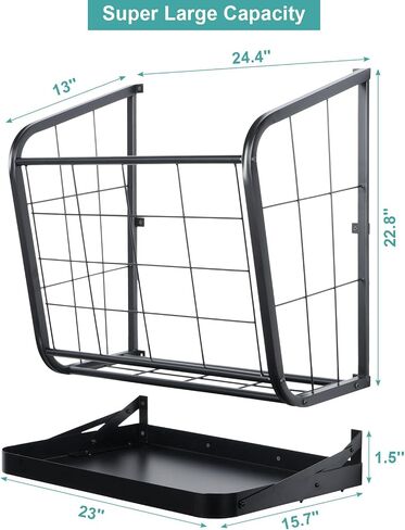 Nisorpa Hay Rack, Hay Feeder Rack for Horses Goats Sheep Wall Mounted Horse Feed Bucket Large Capacity Hay Feeder Rack for Livestock Cattle Horse Goat Sheep Camel Donkey (24.8" W x 23.2" H x 11.4" D) in Saudi Arabia