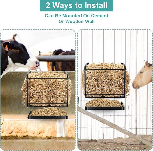 Nisorpa Hay Rack, Hay Feeder Rack for Horses Goats Sheep Wall Mounted Horse Feed Bucket Large Capacity Hay Feeder Rack for Livestock Cattle Horse Goat Sheep Camel Donkey (24.8" W x 23.2" H x 11.4" D) in Saudi Arabia