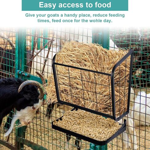 Nisorpa Hay Rack, Hay Feeder Rack for Horses Goats Sheep Wall Mounted Horse Feed Bucket Large Capacity Hay Feeder Rack for Livestock Cattle Horse Goat Sheep Camel Donkey (24.8" W x 23.2" H x 11.4" D) in Saudi Arabia