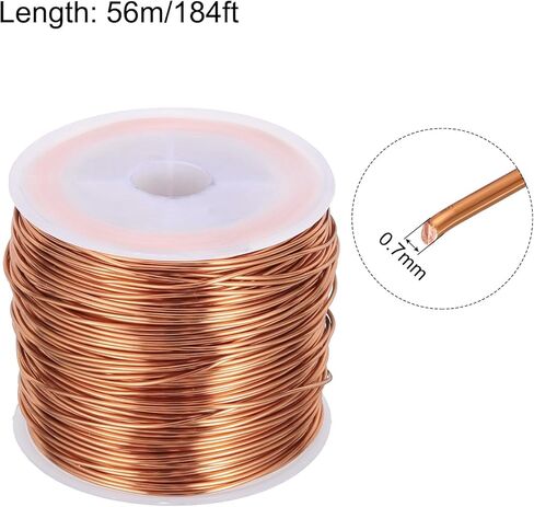 MECCANIXITY 0.9mm Magnet Wire 108ft Enameled Copper Wire Enameled Magnet Winding Wire Coil 200g 155C for Transformers Inductors in Kuwait
