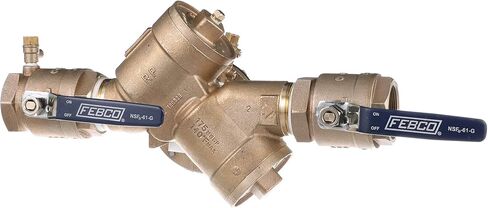 Febco LF825Y Series 1-1/4" Bronze Reduced Pressure Zone Backflow Preventer Assembly, Quarter Turn Shutoff, Y Pattern, Flood Sensor with SentryPlus Alert Technology for Relief Valve in Saudi Arabia