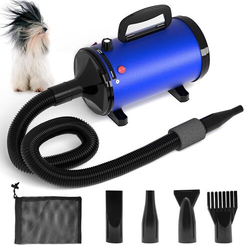 IKARE Dog Hair Dryer & Dog Grooming Vacuum, 5.2HP/3800W High Velocity Pet Blower Dryer with Adjustable Speed and Temperature Control, Force Dog Grooming Dryer with 4 Nozzles, 1.2L Dust Cup Capacity in Saudi Arabia