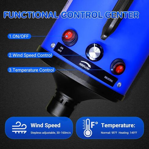 IKARE Dog Hair Dryer & Dog Grooming Vacuum, 5.2HP/3800W High Velocity Pet Blower Dryer with Adjustable Speed and Temperature Control, Force Dog Grooming Dryer with 4 Nozzles, 1.2L Dust Cup Capacity in Saudi Arabia