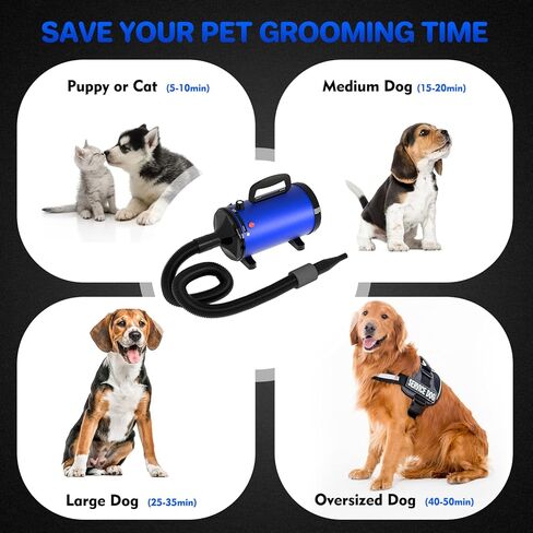 IKARE Dog Hair Dryer & Dog Grooming Vacuum, 5.2HP/3800W High Velocity Pet Blower Dryer with Adjustable Speed and Temperature Control, Force Dog Grooming Dryer with 4 Nozzles, 1.2L Dust Cup Capacity in Saudi Arabia