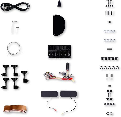 Leo Jaymz DIY Electric Bass Guitar Kits - Mahogany Body, Roasted Maple Neck and Ebony Fingerboard - Fully Components Included (JB) in Saudi Arabia