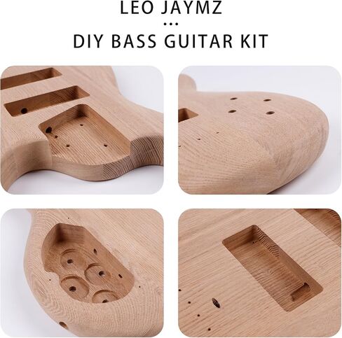 Leo Jaymz DIY Electric Bass Guitar Kits - Mahogany Body, Roasted Maple Neck and Ebony Fingerboard - Fully Components Included (JB) in Saudi Arabia