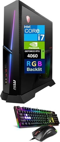 كمبيوتر سطح المكتب MSI MPG Trident AS للألعاب والترفيه (Intel i7-14700F 20-Core، 64GB DDR5 4800MHz RAM، 4TB PCIe SSD، GeForce RTX 4060 Ti، Wifi، Bluetooth، Backlit KB، Win 11 Pro) مع Dockztorm Hub in Saudi Arabia