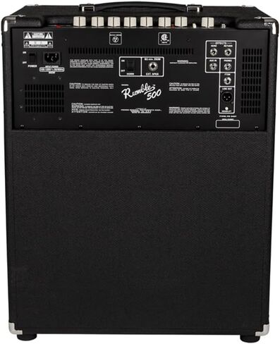 مضخم صوت Fender Rumble™ 500 Bass Combo، 120 فولت، أسود وفضي، حزمة 2370600000 مع كابل أدوات "منسوج أسود" PCH10BK، حزمة من 12 ريشة جيتار وقطعة قماش سائلة لتلميع الصوت in Saudi Arabia