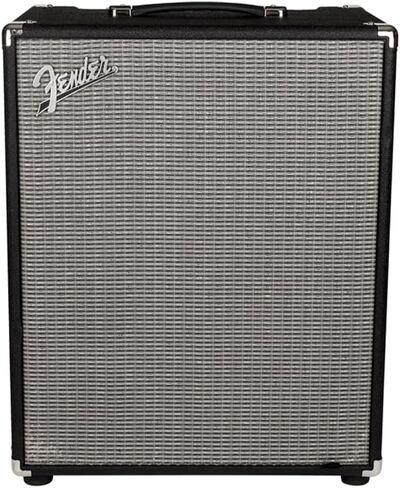 مضخم صوت Fender Rumble™ 500 Bass Combo، 120 فولت، أسود وفضي، حزمة 2370600000 مع كابل أدوات "منسوج أسود" PCH10BK، حزمة من 12 ريشة جيتار وقطعة قماش سائلة لتلميع الصوت in Saudi Arabia