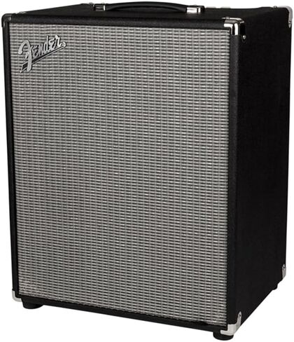 مضخم صوت Fender Rumble™ 500 Bass Combo، 120 فولت، أسود وفضي، حزمة 2370600000 مع كابل أدوات "منسوج أسود" PCH10BK، حزمة من 12 ريشة جيتار وقطعة قماش سائلة لتلميع الصوت in Saudi Arabia