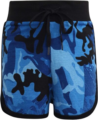 A2Z 4 Kids Girls Shorts 100% Cotton Dance Sports Trendy Fashion Summer Hot Short - Girls Shorts 426 Camo Green 9-10 in Saudi Arabia