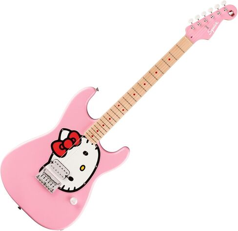 إصدار محدود من Hello Kitty Stratocaster مع حقيبة Gig، وHello Kitty Graphic Pickguard، ولوحة أصابع من خشب القيقب، باللون الوردي in Saudi Arabia