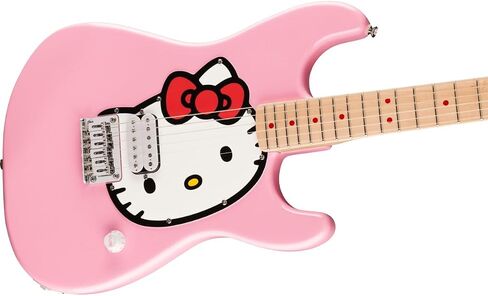 إصدار محدود من Hello Kitty Stratocaster مع حقيبة Gig، وHello Kitty Graphic Pickguard، ولوحة أصابع من خشب القيقب، باللون الوردي in Saudi Arabia