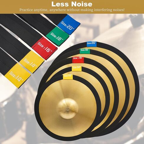 Drum Cymbal Set, 5pcs Cymbal Packs for Drum Set 14"/14"/16"/18"/20", Alloy Cymbals for Drums with Drum Mute Strip and Carry Bag in Kuwait