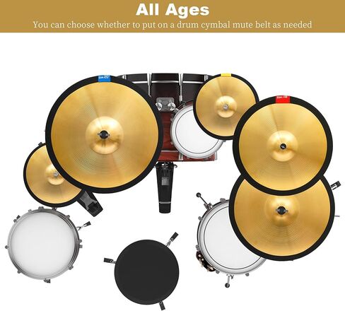 Drum Cymbal Set, 5pcs Cymbal Packs for Drum Set 14"/14"/16"/18"/20", Alloy Cymbals for Drums with Drum Mute Strip and Carry Bag in Kuwait