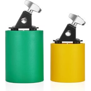 Cowbell for Drum Set, Professional Plastic Cow Bell Double Jam Block Cow Bells for Band Practice Festival Performance,Latin Percussion Instrument Kit (Yellow-Green)