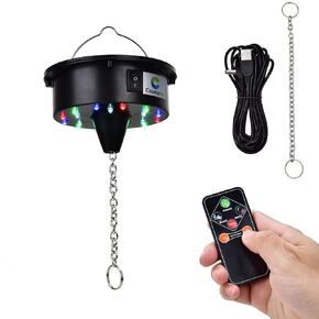 Rotating Disco Ball Motor Light with Remote, 3-15RPM Adjustable Speed Disco Ball Spinner Light 18 LEDs Heavy Duty for 12 16 20 24inch Large Mirror Ball Motor(NoIncludedBall), Party Weddings Christmas