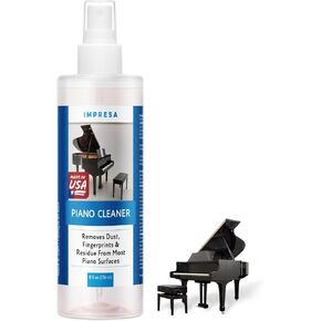 IMPRESA 8 oz Grand Piano Cleaner Spray for Most Piano Surfaces - High Gloss Piano Cleaner - Piano Cleaning Supplies for Piano Cleaning Kit, Keyboard Piano Accessories, & Piano Gifts