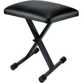 GLEAM Keyboard Bench - Digital Piano Bench Padded X Style Black