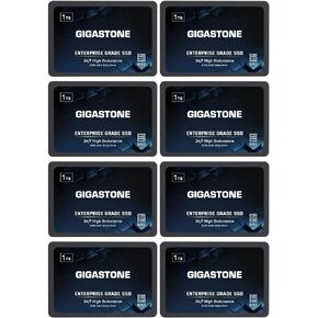 Gigastone Enterprise SSD 1TB NAS SSD Drive Cache (8-Pack) 24/7 Durable TLC High Endurance Business Server Data Center RAID Network Attached Storage 2.5" SATA Internal Solid State Hard Drives