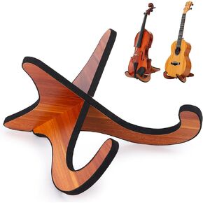 Ohlove Violin Ukulele Stand, Portable Wooden Stand for Mandolins and Banjo