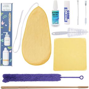 Flute Cleaning Care Kit perfect care Including Cleaning/Mouthpiece/Dust Brush+Cleaning Swab+Cleaning Rod+Key Oil+Cork Grease,suitable for all Professional Musicians and Students