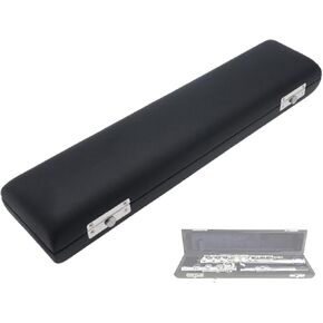 17 Hole B Foot Flute Case, Portable PU Leather Hard Shell Flute Box, Protective Storage Case Cover for 17 Hole Flute, Ideal Gift for Beginner Students, Flute Players and Musicians