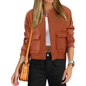 ANRABESS Women Cropped Jackets Long Sleeve Fashion Casual Varsity Bomber Jacket Coat 2024 Trendy Fall Outfits