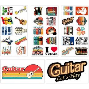 Clarinet Sticker Pack 32 pcs 5 Sheets Waterproof Vinyl Stickers Musical Instrument Decal for Water Bottles Laptop Skateboards Cars and Window Gift for Adults Boys Girls