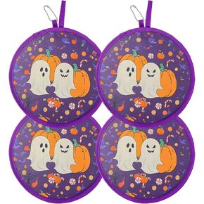 MXY Foldable Fan Round Japanese Style Summer Handheld Folding Fans Festival Wedding Party Decor Home Personal Decoration 4 Units Different Beautiful Patterns