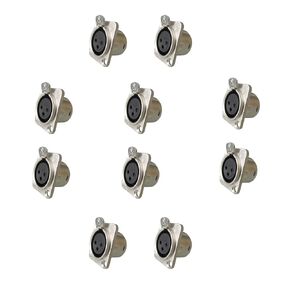 RIVIERA XLR 3pin Male Panel Chassis with Fine Chrome-Plated Housing and Silver-Plated Contacts (10 Pack Silver Male)