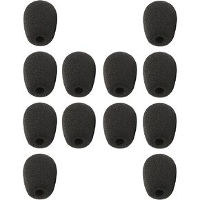 12 Pack Headset Microphone Windscreen Sponge Soft Comfortable and High-density Lapel Mic Covers Foam Pop Filter Replacement Windshield for Headset Mic