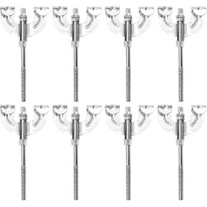 8-Pack Chrome Bass Drum Claws and Tension Rods Set, Percussion Instrument Accessories Part Replacement for Drum Hardware Hook Screws Washers & Rods Fit Most Floor Tom Lugs (11x5.4cm, Thread pitch:1mm)