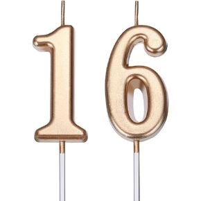 11th Birthday Candles Cake Numeral Candles Happy Birthday Cake Candles Topper Decoration for Birthday Wedding Anniversary Celebration Favor, Gold