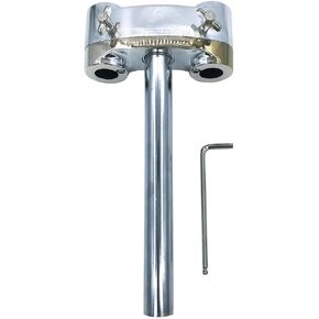 Double Tom Stand Attachment without Tom Drum Mount Holder, 0.86inch Mounting Hole Double Tom Holder Platform Bracket for 0.98inch Diameter Post Drum Set Tom Drum Mount Hardware Parts