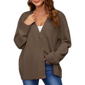 Women's Cardigan Sweaters Button-Down Open Front Long Sleeve Oversized Knit Cardigans Chunky Fall Outerwear